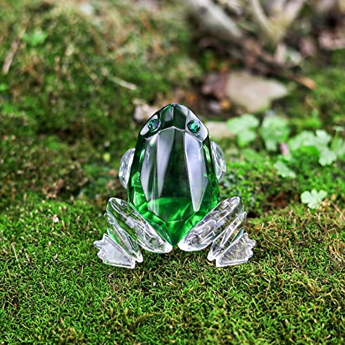 Lshai Cute Crystal Frog Figurine Collection Glass Frog Animals Statue Paperweight Home Table Centerpiece Ornament Kids Birthday Party Gifts #TOP6