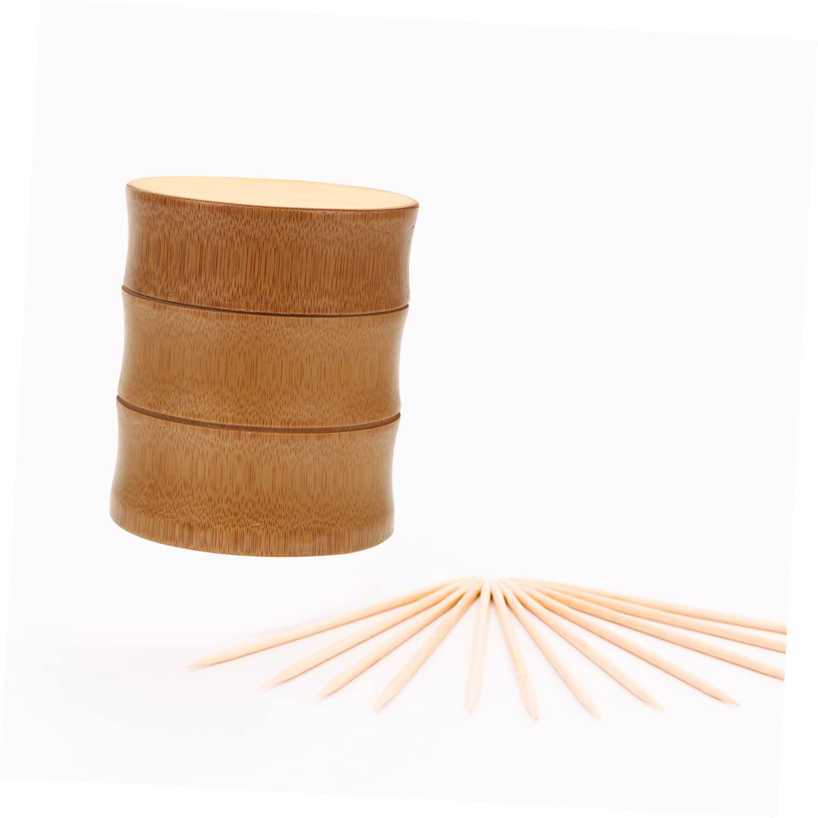 MUCKLILY Multi Functional Toothpick Holder Elegant Swab Container for Home Salon Storage Canister for Swabs Floss Sticks and More Portable Design
