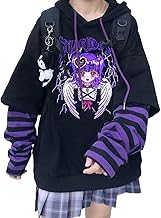 Women Anime Sleeve Hoodie Girl Japanese Kawaii Pullover E-Girl Y2K Gothic Harajuku Pullover