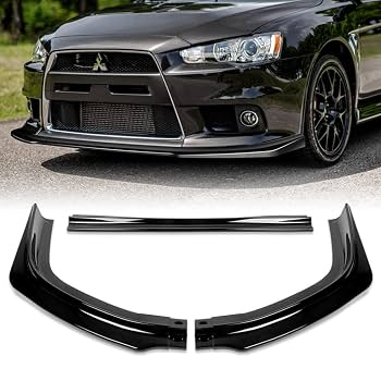 JDM OE Style Front Bumper Lip For 2008-2015 Mitsubishi Lancer EVO X - Unpainted Polyurethane