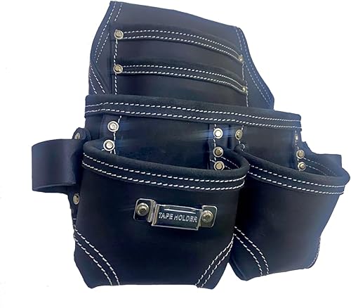 Miniatura 7 de 20-121 Bolsa de herramientas de cuero resistente de 5 bolsillos, cereza