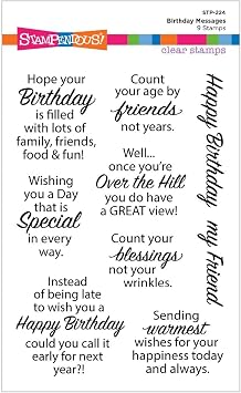 Spellbinders STP-224 Birthday Messages Clear Stamp Set from The All The Sentiments Collection by Stampendous