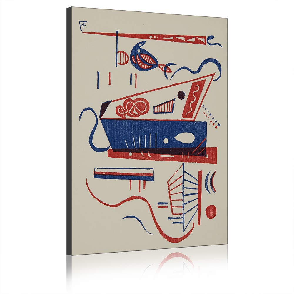 Wassily Kandinsky Toile Giclée Grand Format pour Habiller un Mur Vide sans Cadre 90x140 cm