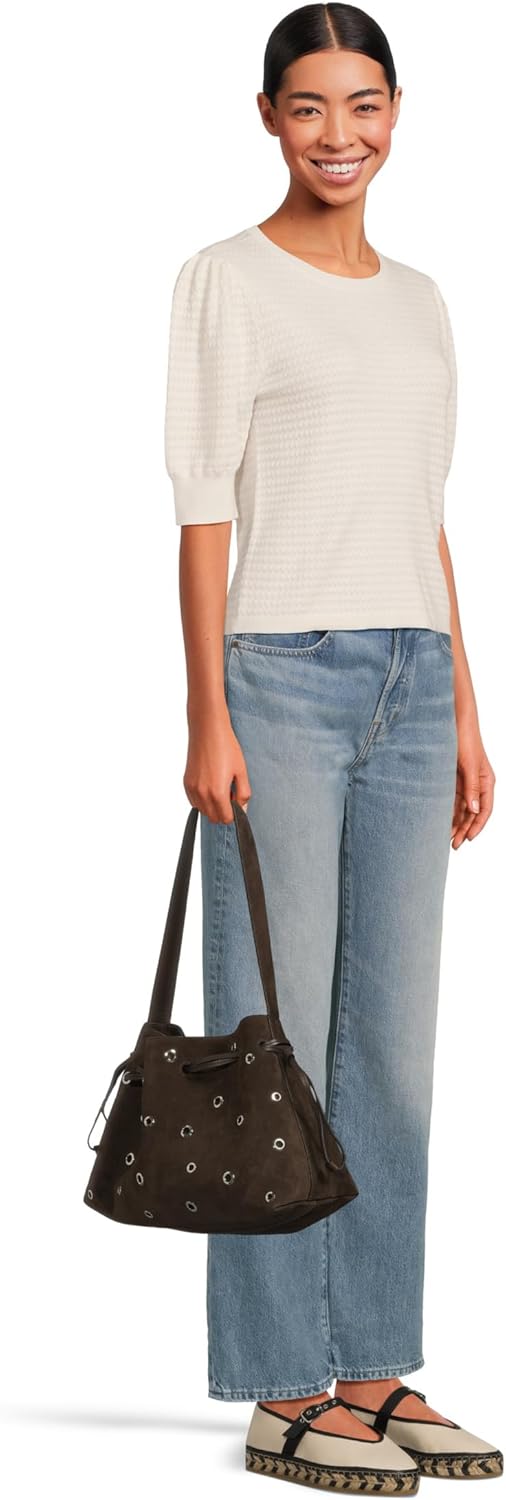 Madewell Women Suede Drawstring Shoulder-Eyelet Dark Carob One Size - Image 2