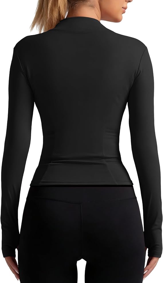 Women's Workout Jackets Zip Up, Lightweight Running Hoodie Athletic Jacket