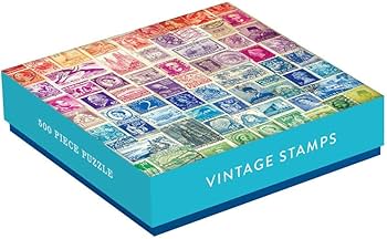 Amazon.com: Galison Phat Dog Jigsaw Puzzle, Vintage Stamps, 500