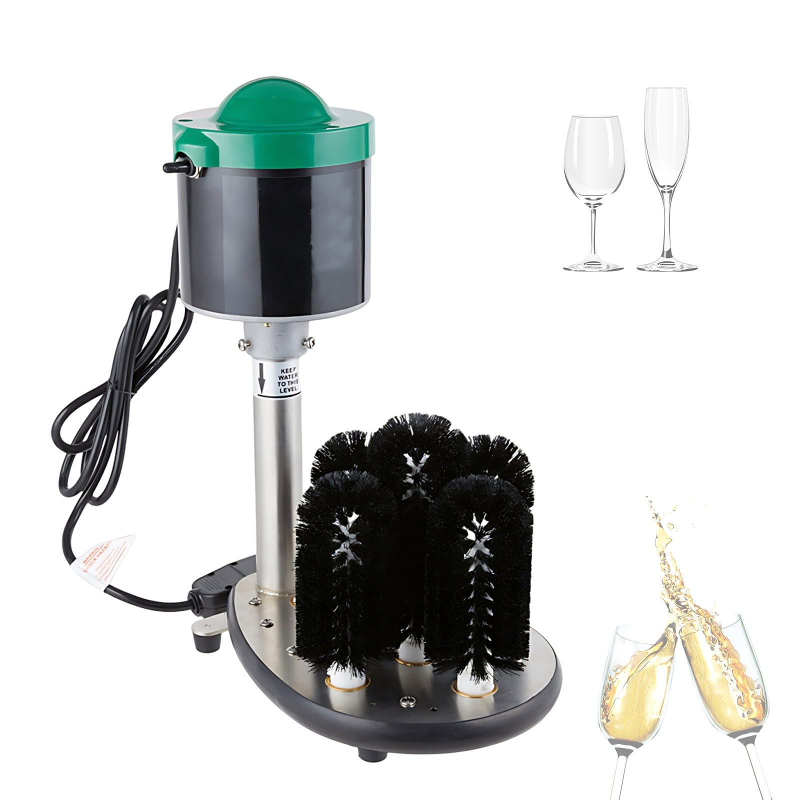 Lavavasos Profesional Eléctrico De 5 Cepillos, Máquina Para Lavar Vasos De Vino, Tazas Y Tarros De Cerveza Compatible Con Fregadero Para Bar, Hotel, Cafetería Y Restaurante