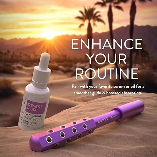 Miniatura 6 de Nurse Jamie Uplift Facial Massaging Beauty Roller - Facial Massager with 24 Stones for Sculpting, Firming & Reducing Puffiness Púrpura