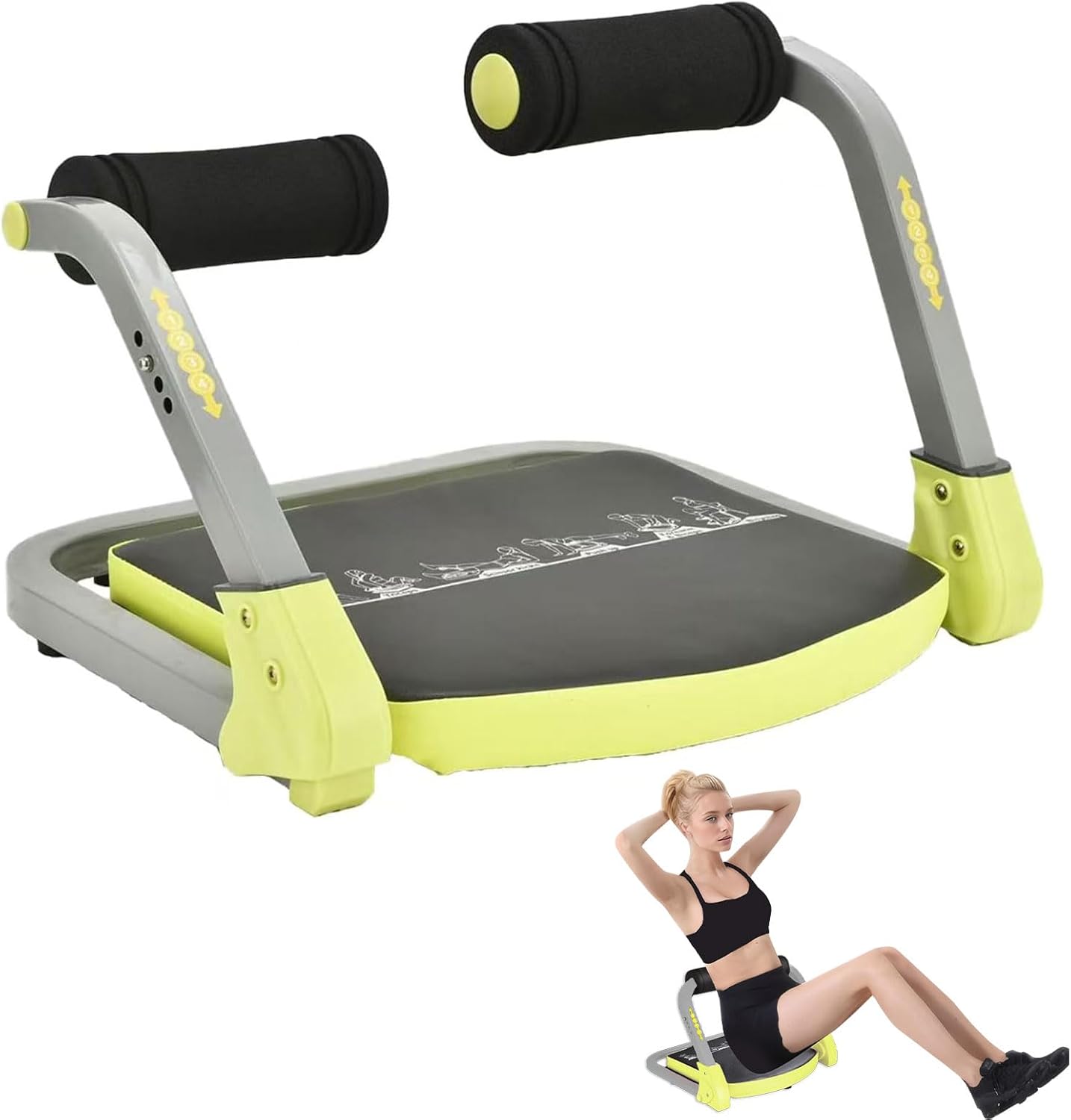 Ab Machine, Sit Up Exercise Equipment, Ab Workout Equipment with 3 Adjustable Resistance, Ab Trainer for Stomach Workout with 330 LBS Weight Capacity, Foldable Ab Crunch Machine for Home Gym