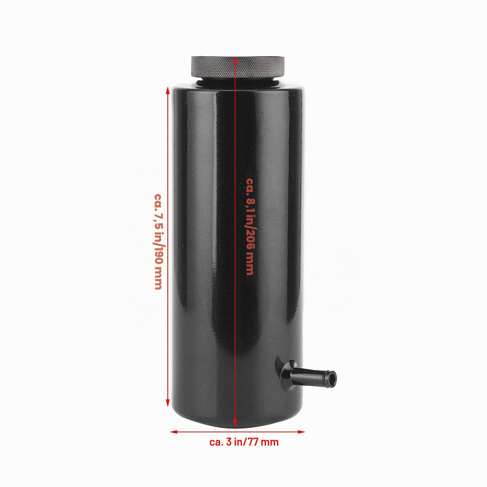 Auto Kühlmittel Behälter, Universal Auto Kühlmittel Überlaufbehälter Kühler Kühlmittel Aluminium Ausgleichsbehälter 800ml Überlaufbehälter(Schwarz)