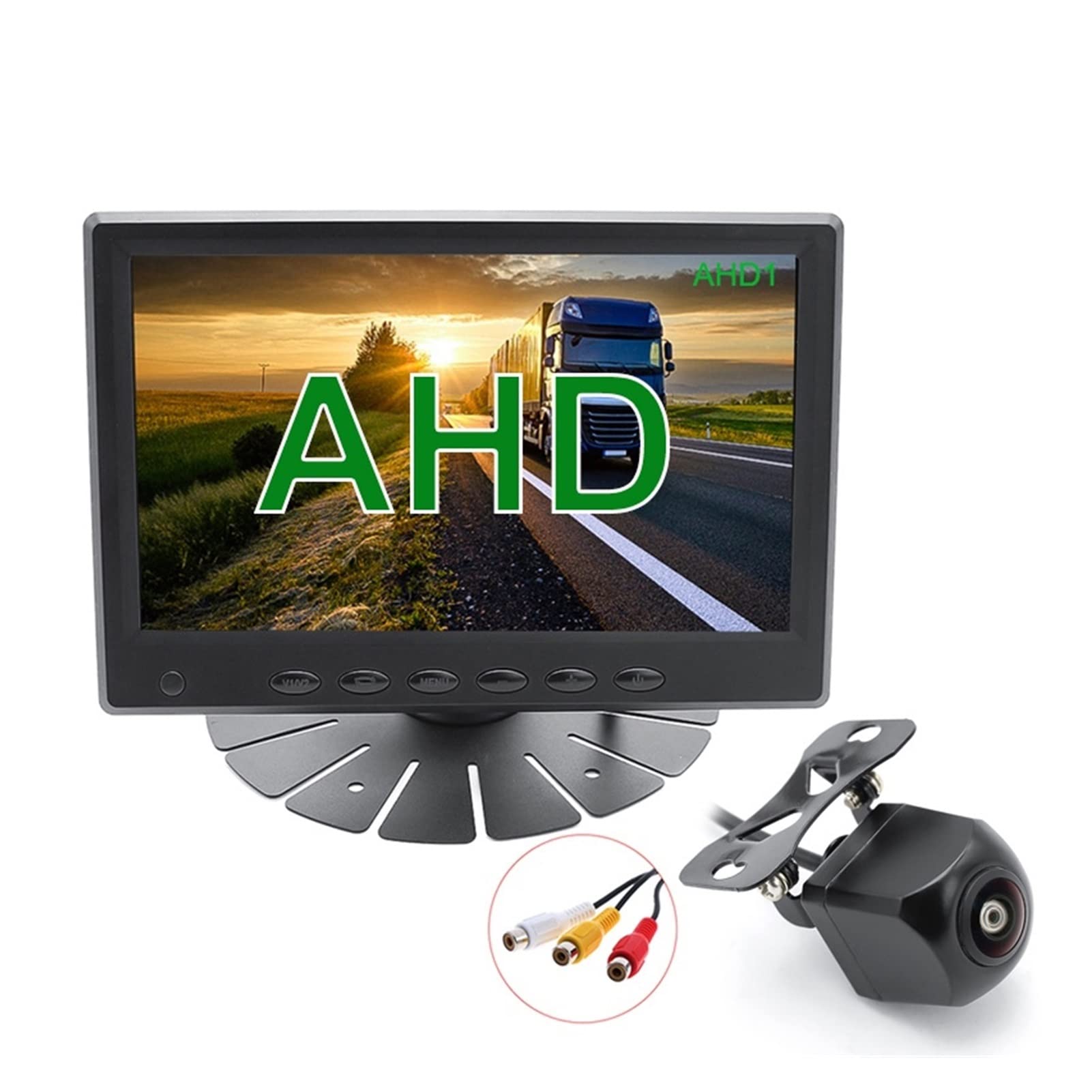 HD 1920 * 1080 7 Pouce IPS Filtrer Ahd Moniteur de stationnement avec AHD 1080P Caméra de Sauvegarde à Vue arrière de la lentille Fisheye pour Voiture Camion Camping-Car (Color : Monitor with Camera