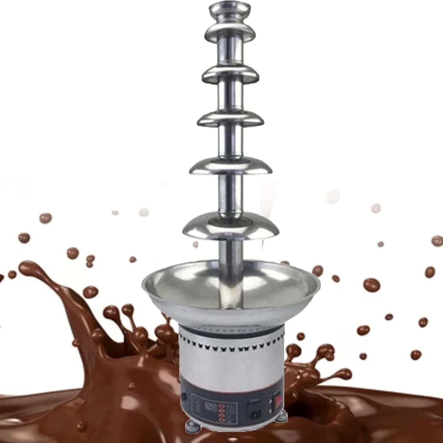 JKJZSALJ Chocolate Fondue Fountain, 4-7 Tiers Chocolate Fountain, Electric Melting Chocolate Machine Stainless Steel Chocolate Fondue Pot, Easy To Assemble For Birthday Party Weddin,6floors