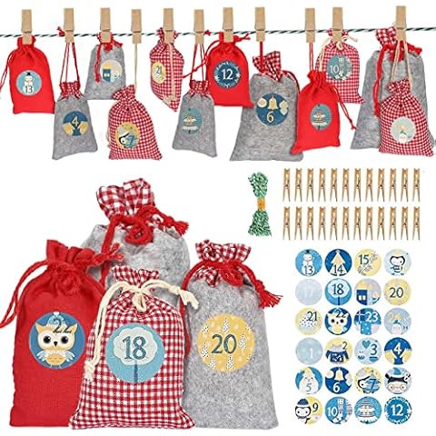 AIMTOP Calendario de Adviento con Bolsas de Yute Cover