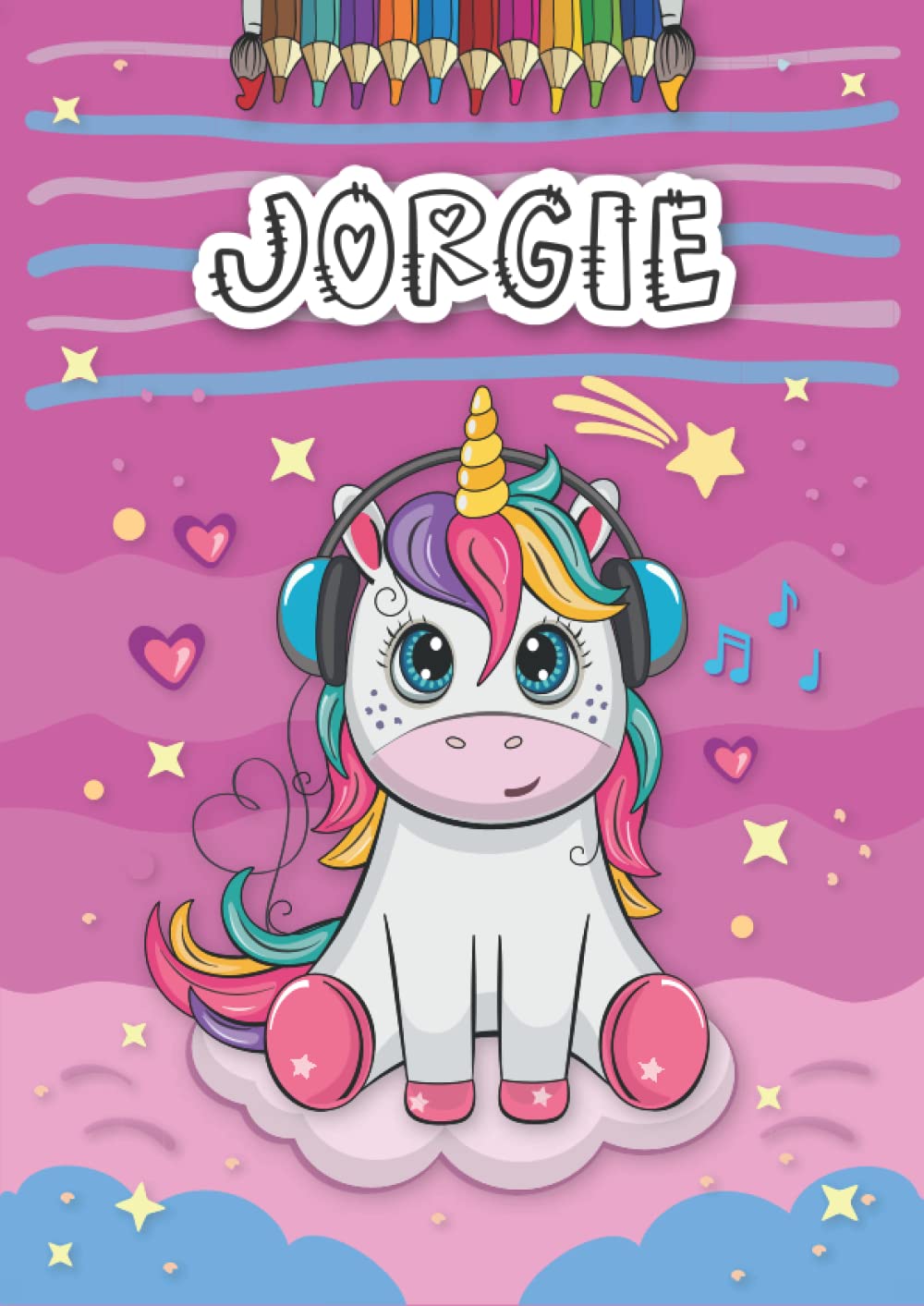 Jorgie: Personalized Coloring Book for Jorgie | Theme: Unicorn | Birthday gift for girl, daughter ... | Ages: 4-8 | 25 unicorn designs with name Jorgie, Large size A4 (ca. 8.5 x 11 inches)