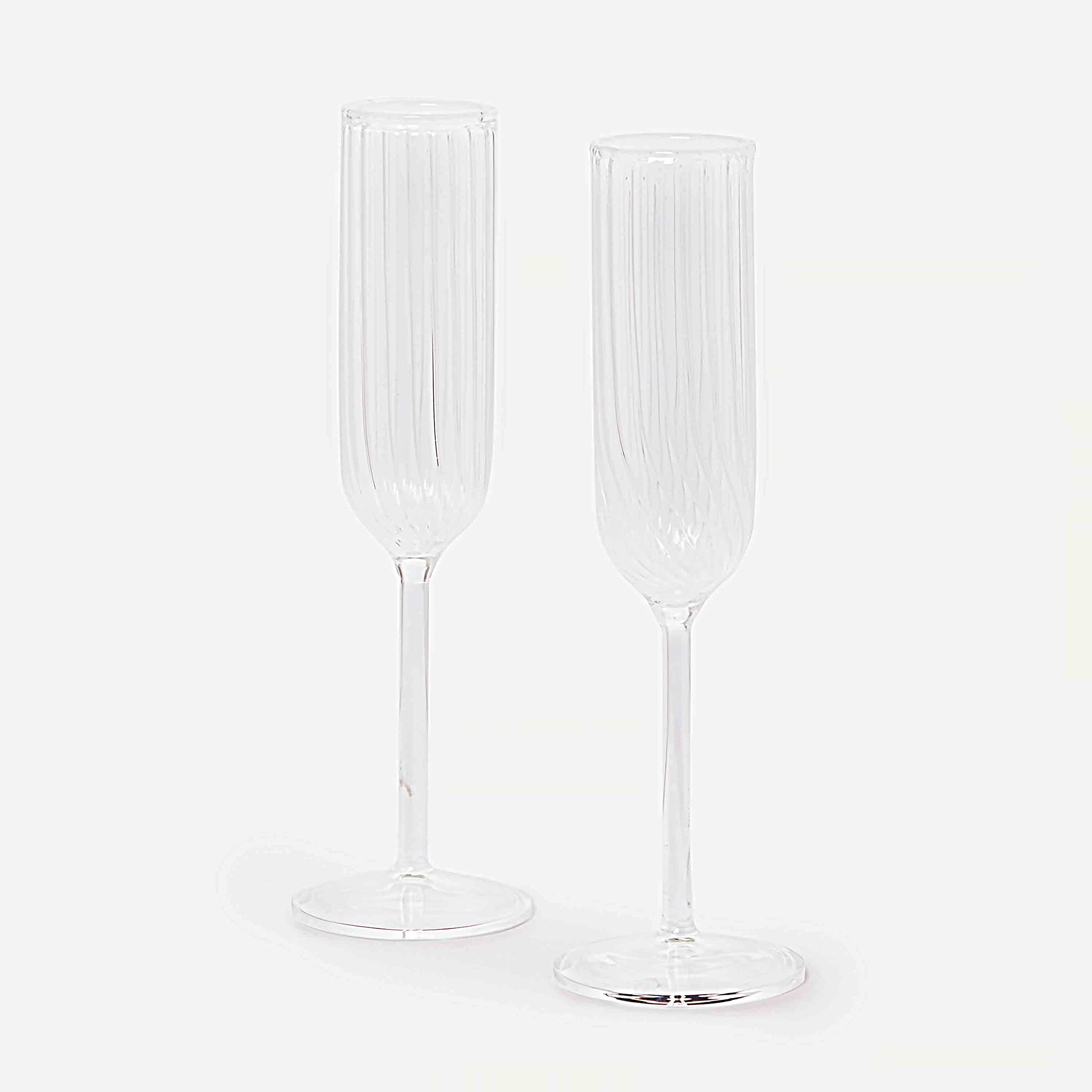 Ikai Asai - Elan Champagne Flute Glass - Set of 2 Glasses