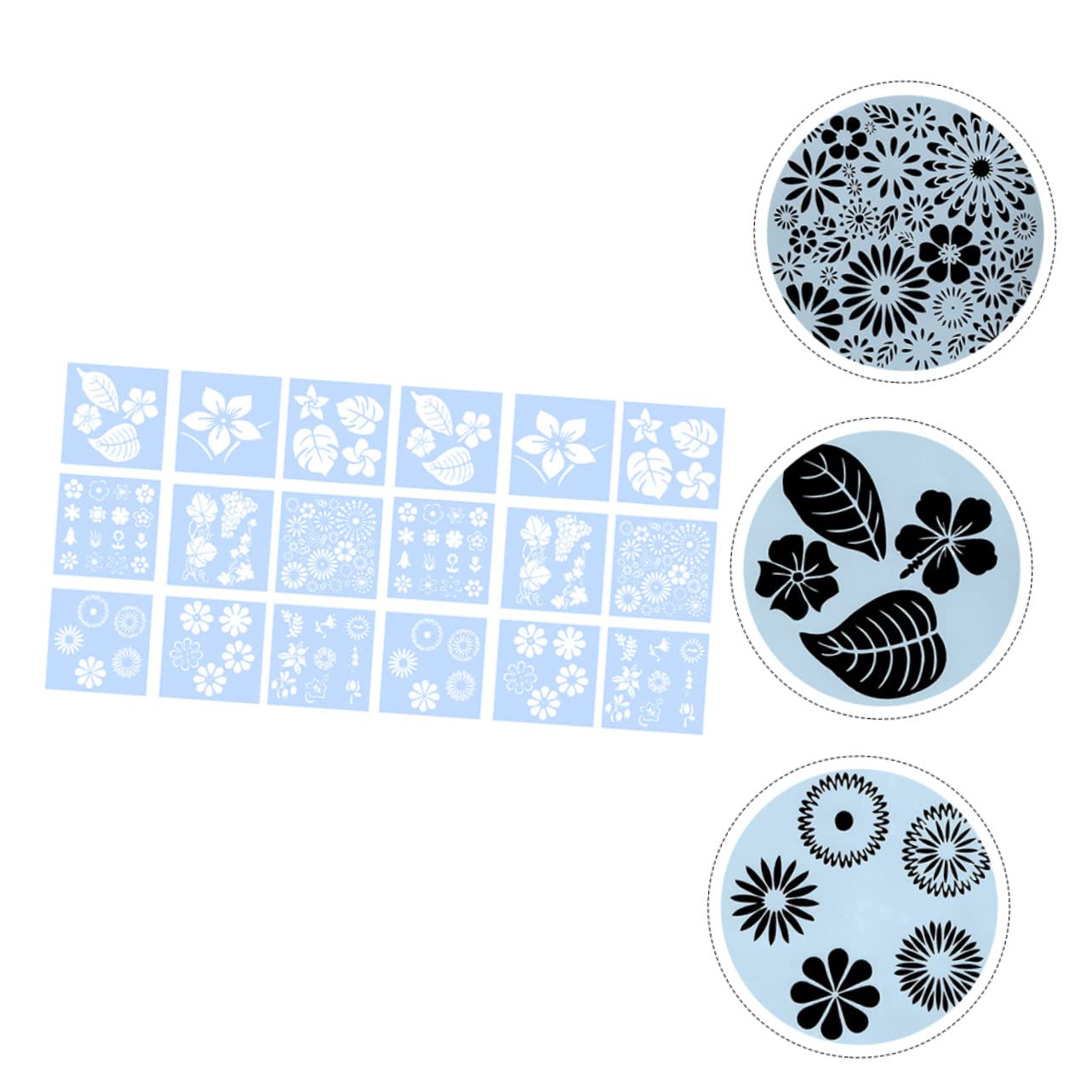 NUOBESTY 54pezzi Stencil Riutilizzabili per Pittura con Motivi di Fiori e Foglie Template Creativi per Progetti Fai da Te e Decorazioni Domestiche