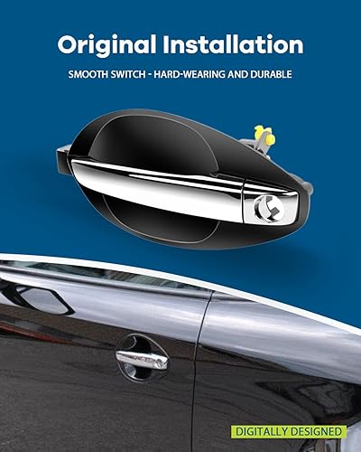 Miniatura 3 de Manija de puerta exterior del lado izquierdo del conductor, repuesto para Hyundai 2003-2008 para Tiburon, manija negracromada, reemplazo 826502C000,