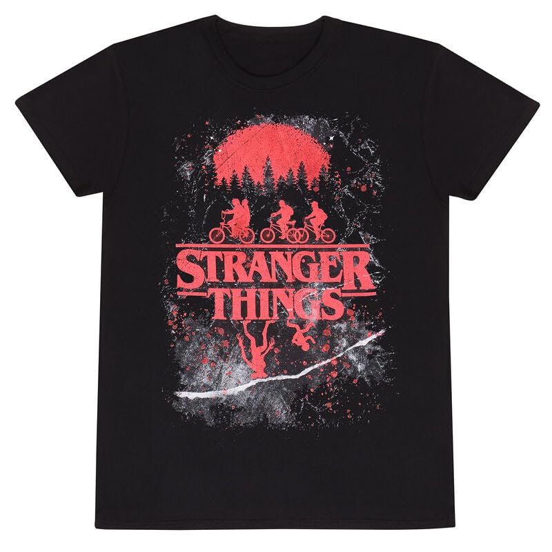 Stranger Things - Camiseta unisex con póster vintage para adulto, Negro, S