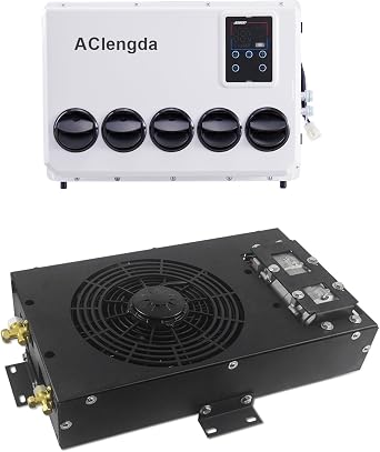 12V DC air conditioner bottom hidden RV AC unit, silent 12V air conditioner 9500btu suitable for RV, campers, trucks, trailers, vans, agricultural vehicles, engineering vehicles