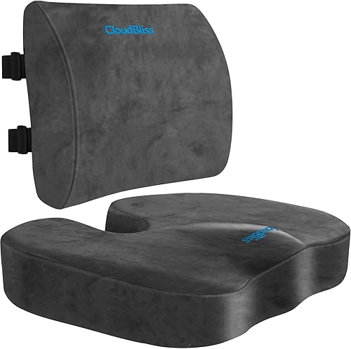 CloudBliss Cojín de asiento, cojín para silla de oficina, cojín de asiento de automóvil, almohada de apoyo lumbar para silla de oficina, almohada de