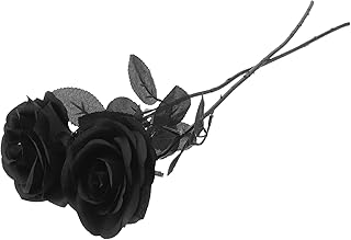 LIOOBO フェイクローズフラワー イミテーションローズ ブラックローズ シミュレーション花 写真撮影用小道具 結婚式やホームデコレーショ