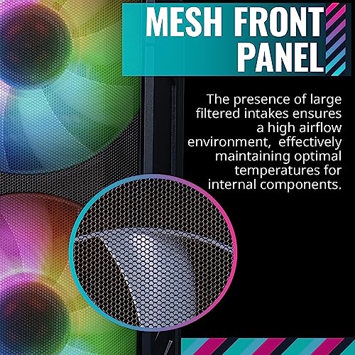 كيسة كمبيوتر HAF 500 من كولر ماستر: كيسة ميد تاور بمروحتين ARGB تم تركيبهم مسبقًا مقاس 200 ملم لتدفق هواء كبير مع مروحة لكارت الشاشة مقاس 120 ملم قابلة للتدوير وخيارات تبريد متنوعة ولوح جانبي من