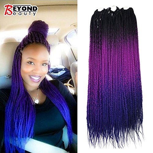 Ombre Box Braids Crochet Hair Crochet Braids Box Braiding Synthetic Hair Extension 24inch (5 packs/order)