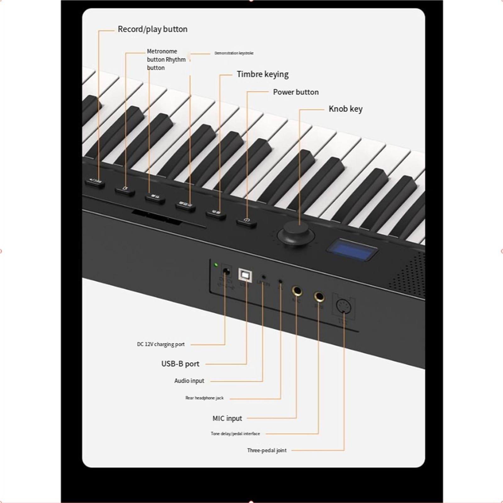 Tastiera Digitale Per Principianti Pianoforte Elettronico Portatile 88 Tasti Strumento Pianoforte Portatile Pieghevole