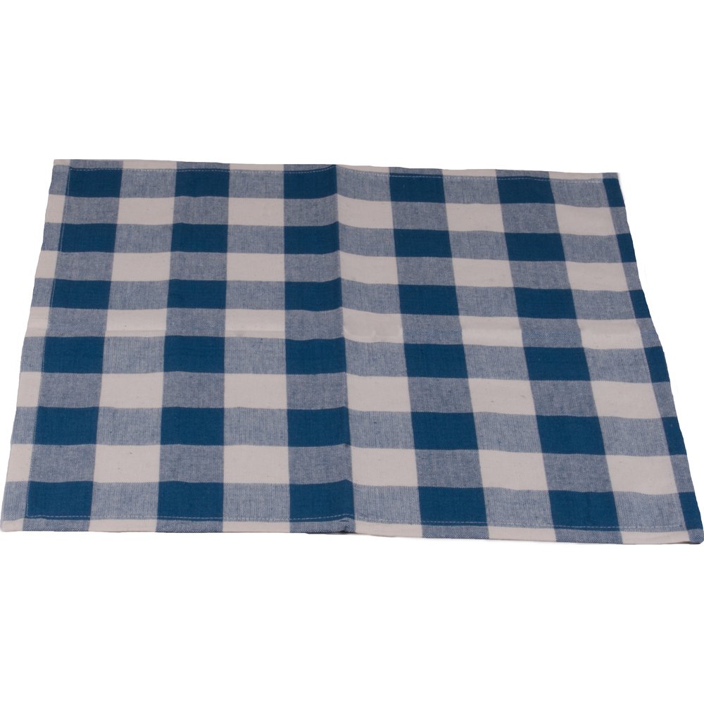 Home Collections by Raghu 18 inch Square Blue and Buttermilk Buffalo Check Colonial Napkin, 6 Piece