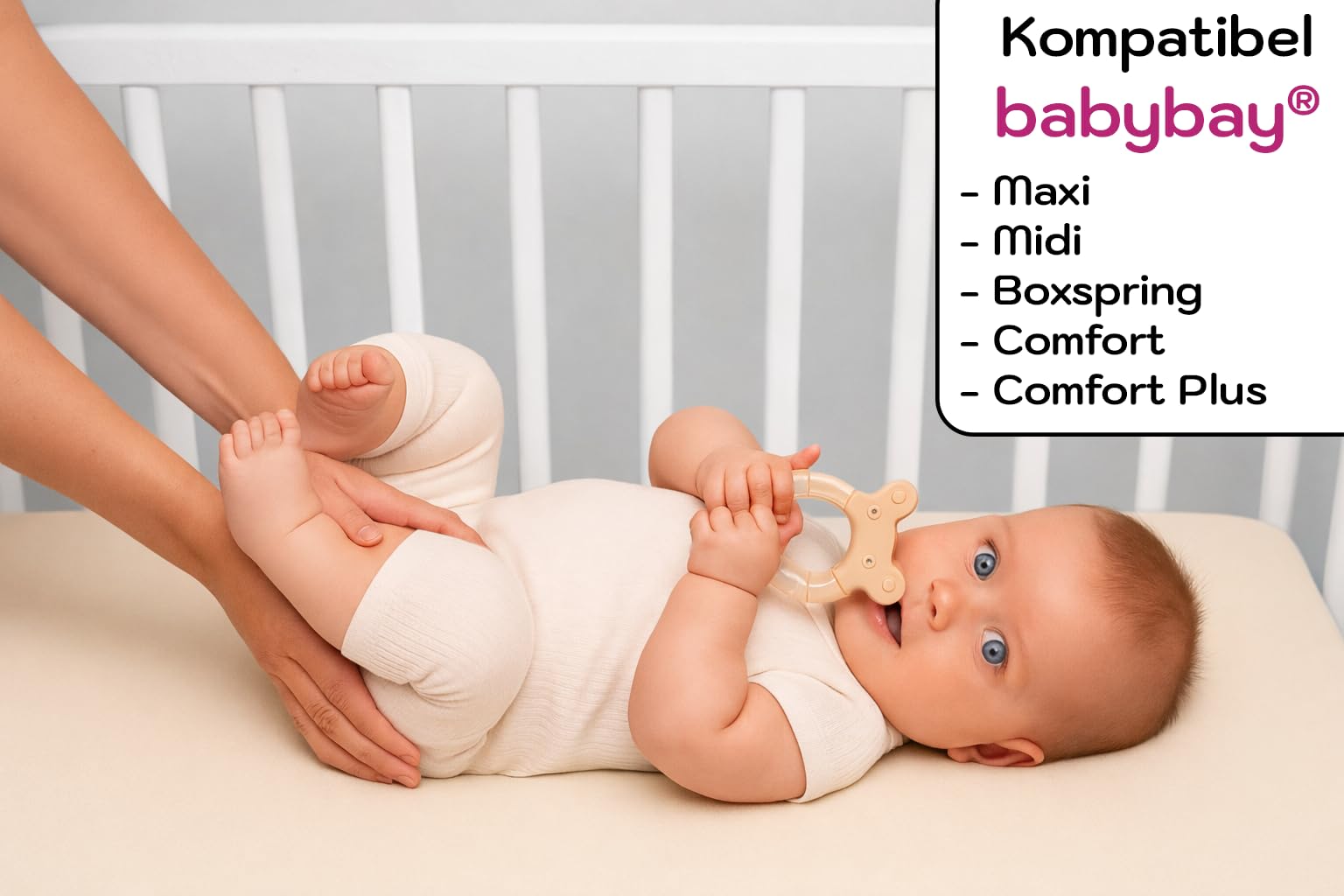 2X Spannbettlaken 50x89cm + 1X Matratzenschoner - Spannbettlaken 100% Baumwolle Kompatibel mit BabyBay Maxi, Boxspring, Comfort, Comfort Plus (Bär, 50x89cm)