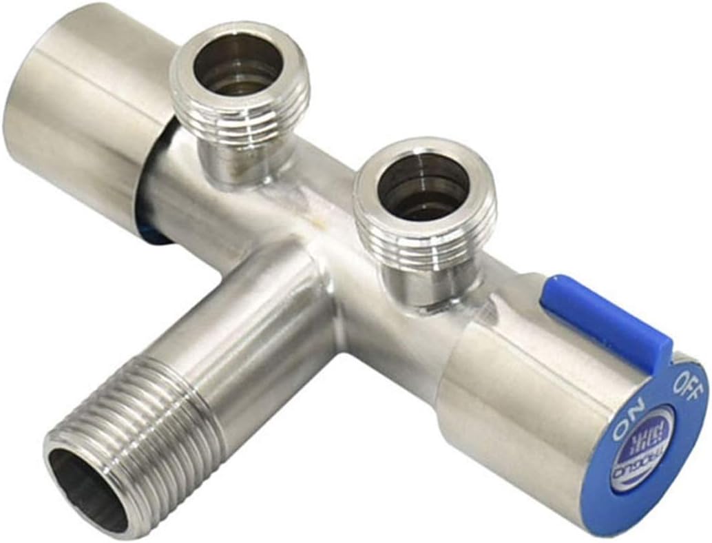 Pipe Fittings Metal 1/2 Male to Inch 2 Way Points Garden Faucet Manifold Irrigation Valve Quick Connector 5/8" 1 Set (Color : A)