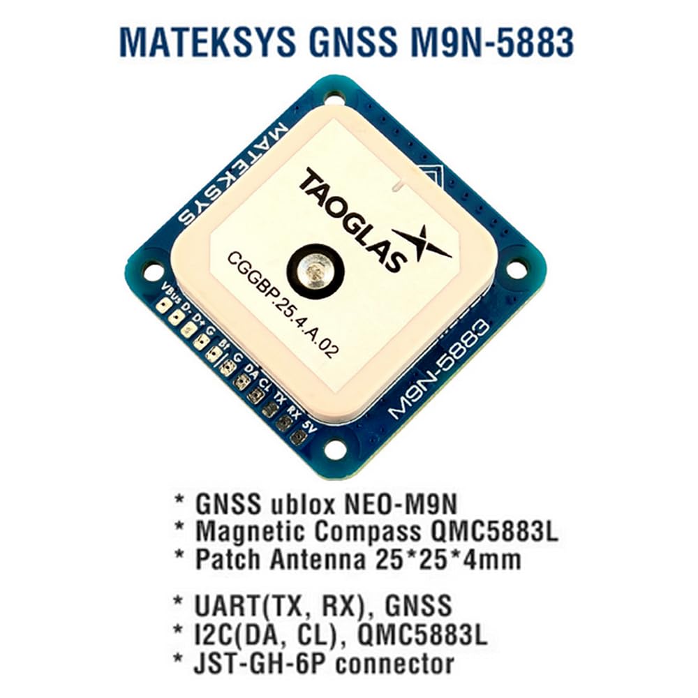 Amazon.com: SoloGood MATEK Mateksys GNSS & Compass M9N-5883 GNSS