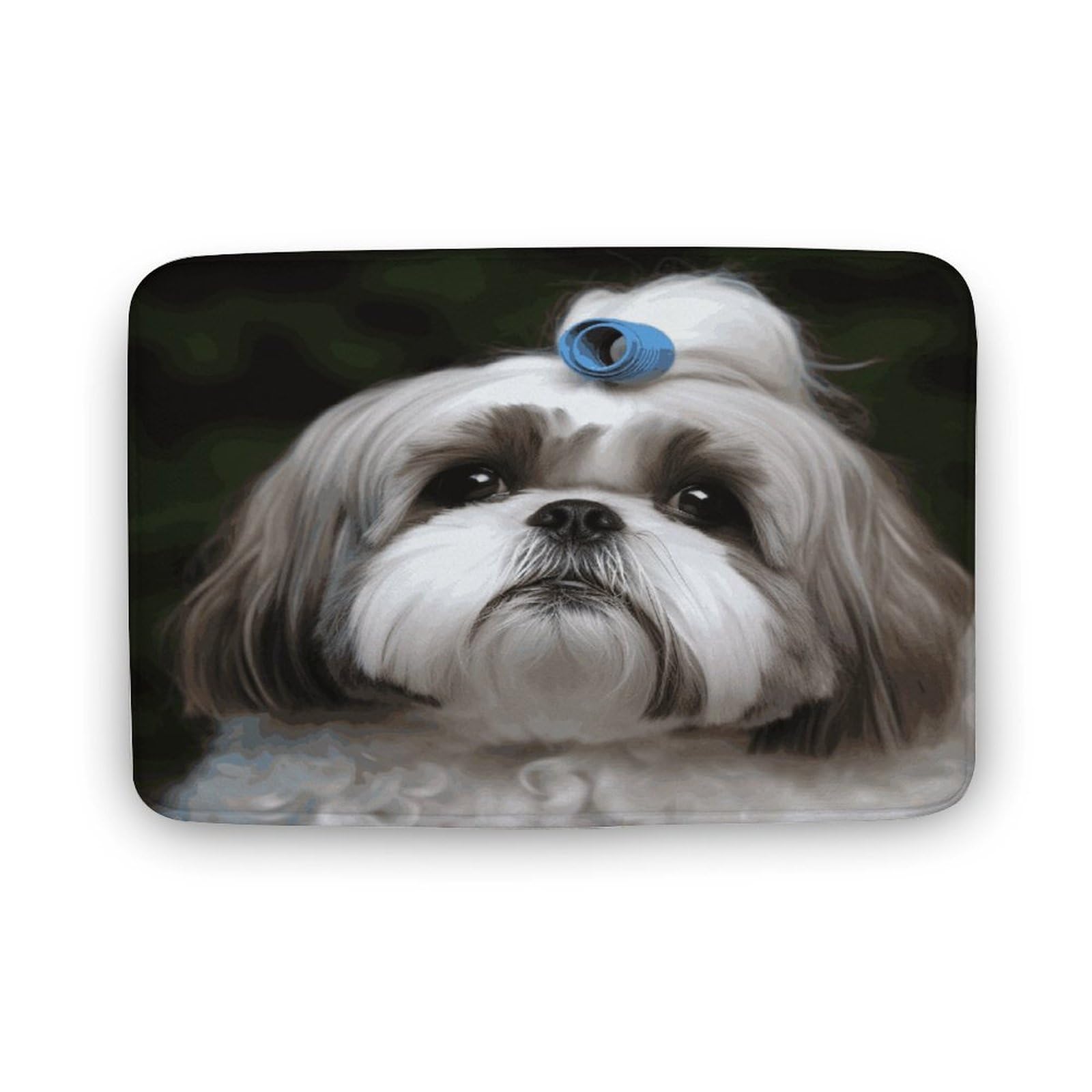 Tapete de baño lavable Shih Tzu alfombra antideslizante de terciopelo coral para ducha