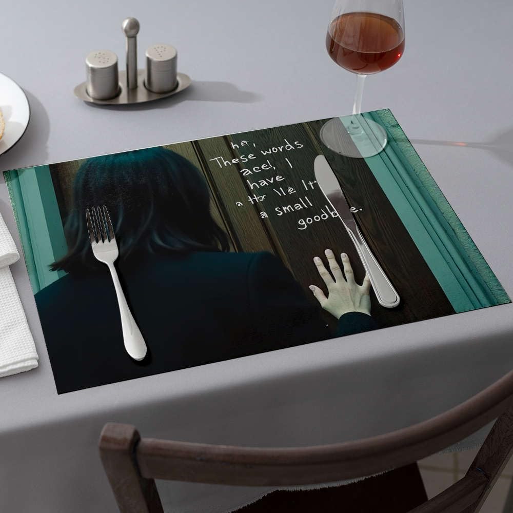 Sets de table bleu résistant à la chaleur 6 pièces protection de comptoir cuisine lavable