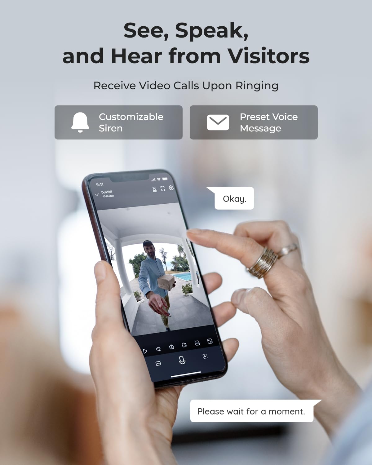 Reolink 2K Wi-Fi Doorbell Camera with Chime, 180° View, 2-Way Audio, Person/Package Detection, Waterproof, Smart Alerts - Image 3