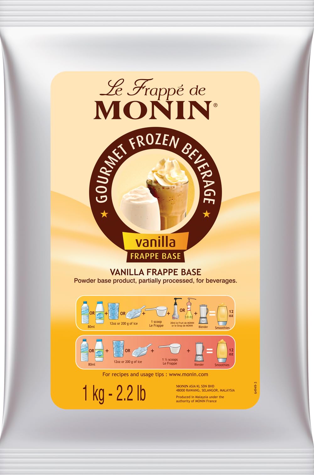 MONIN モナン ノンデイリーフラッペベ−ス6袋入り 1kg Amazon.co.jp: MONIN(モナン)バニラ・フラッペベース 1kg【スムージー