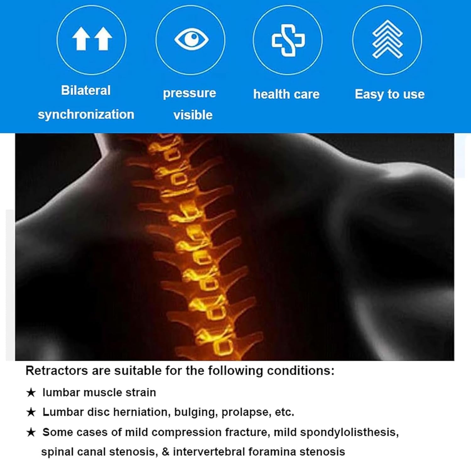 Manual Lumbar Traction Device, Herniated Disc Back Pain Relief Device, Spinal Decompression Back Stretcher, for Herniated Disc, Sciatica, Spinal Support