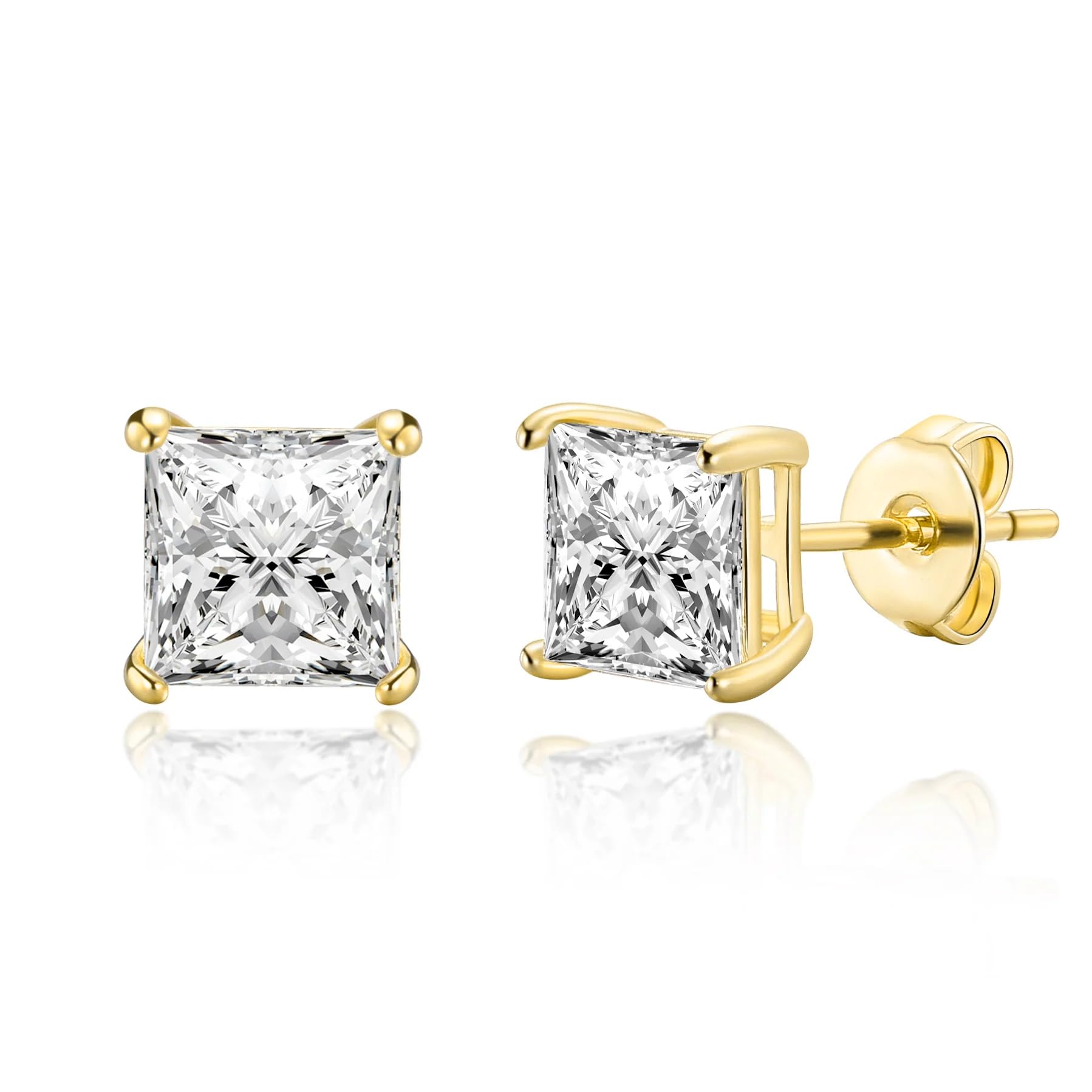 Sponsored Ad – Gold Plated Square Earrings Created with Zircondia® Crystals