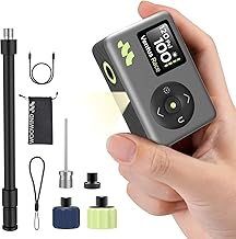Woowind Bicycle Inflator Electric Inflator with Pressure Gauge, Quick Inflation 50s, 120 PSI, Mini Bicycle Air Pump, with Presta and Schrader Valves for All Bikes