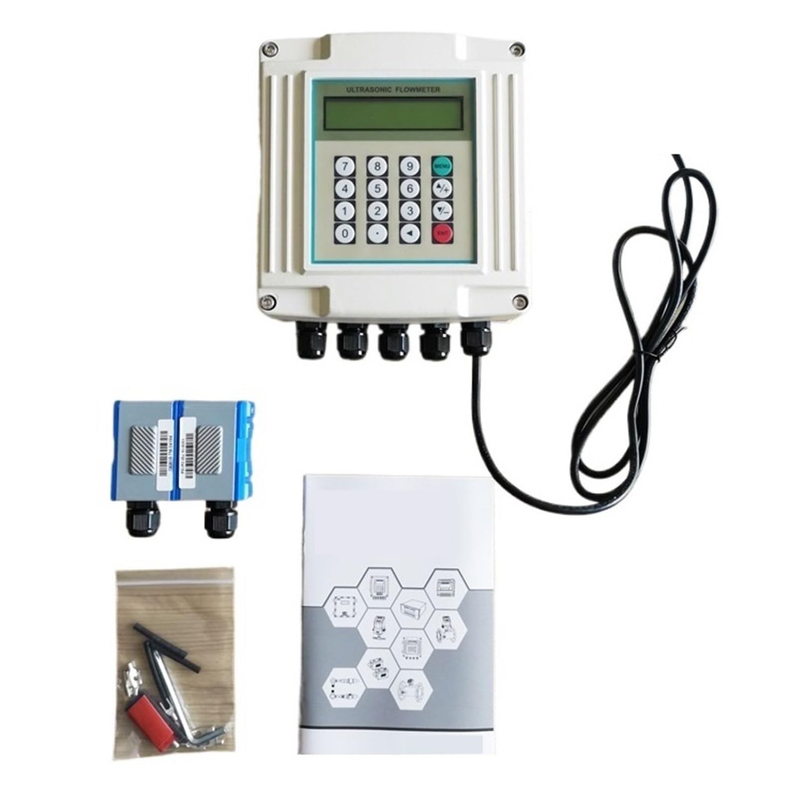 Módulo De Caudalímetro Ultrasónico, Con Clip Externo, For Tubería, Agua(Mainframe+medium external sensor)