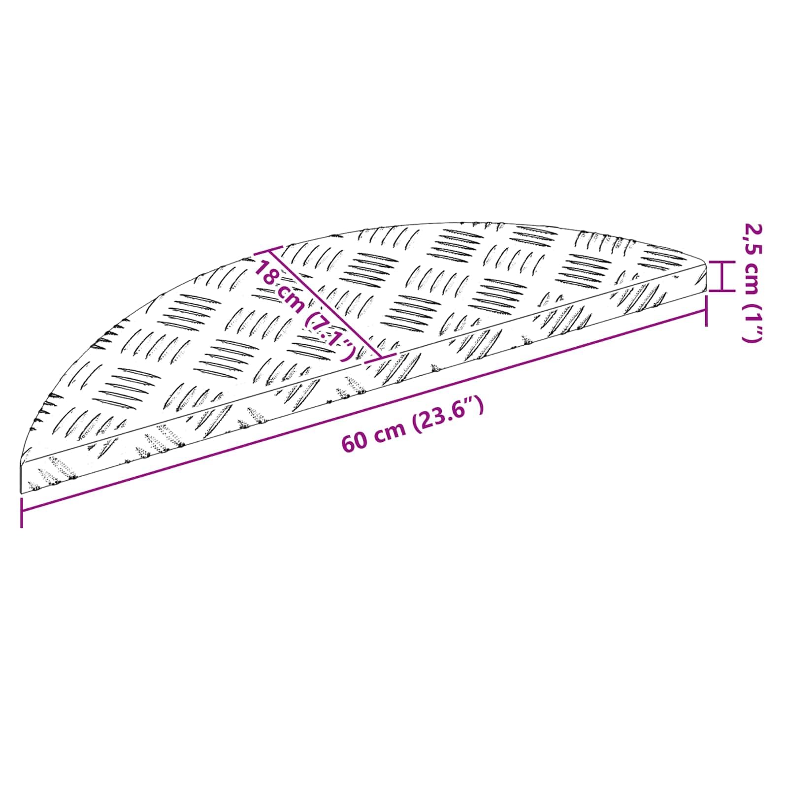 Stopnie schodów aluminiowych, 10 sztuk, srebrne, 60 x 18 x 2,5 cm | Antypoślizgowa konstrukcja płyty w kratkę, do wewnątrz i na zewnątrz, łatwa do czyszczenia
