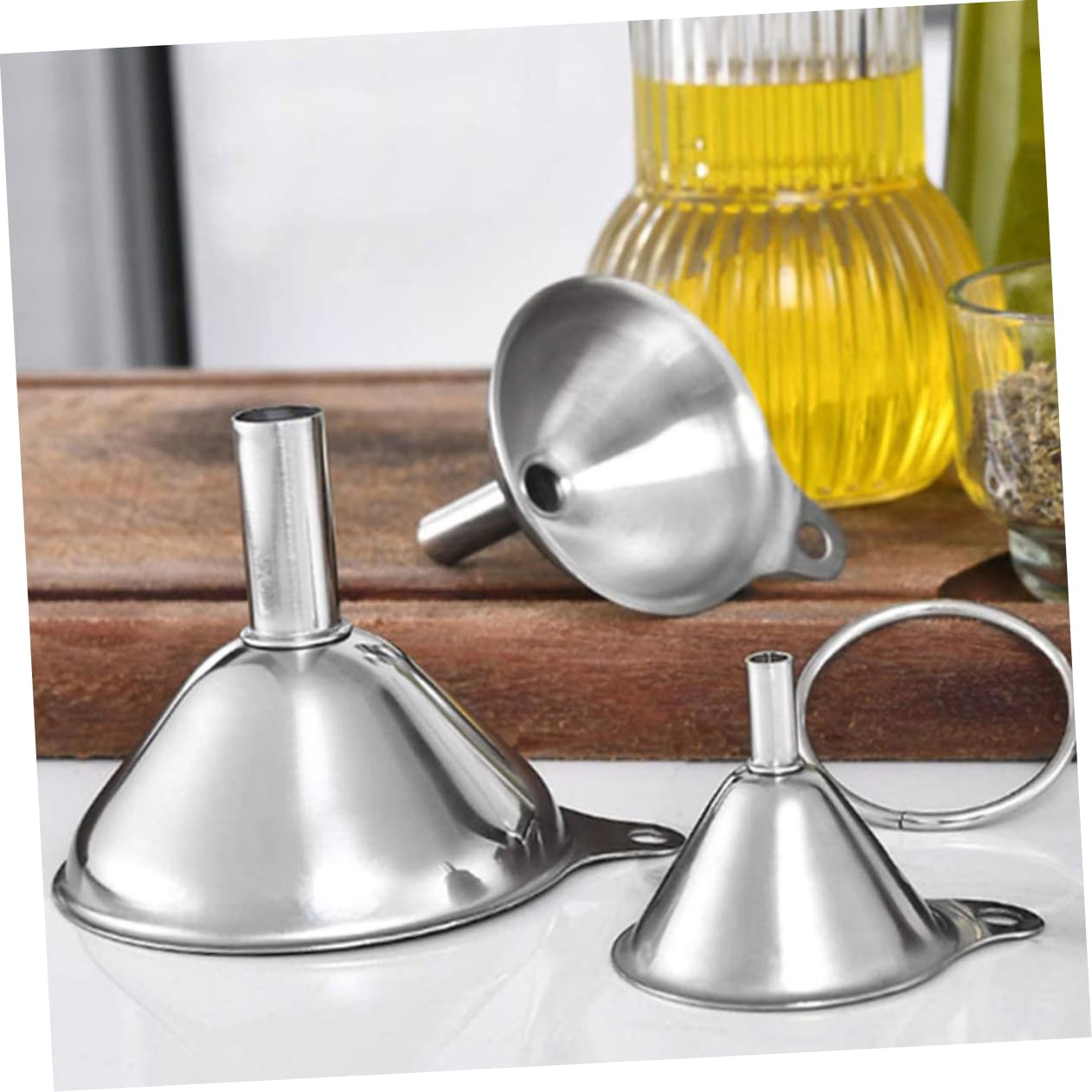 Embudo de Cocina de Acero Inoxidable 1 Set para Líquidos y Secos