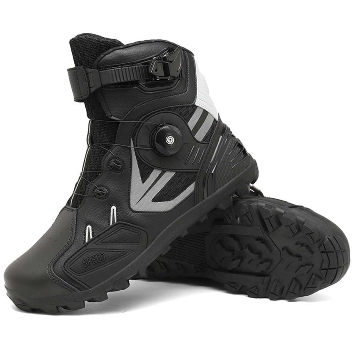 Stivali da Moto Racing Uomo Scarpe Moto Rinforzate Traspirante, Stivaletti Protettivi da Motociclista, Supporto alla Caviglia, Suola Antiscivolo, Impugnatura del Cambio