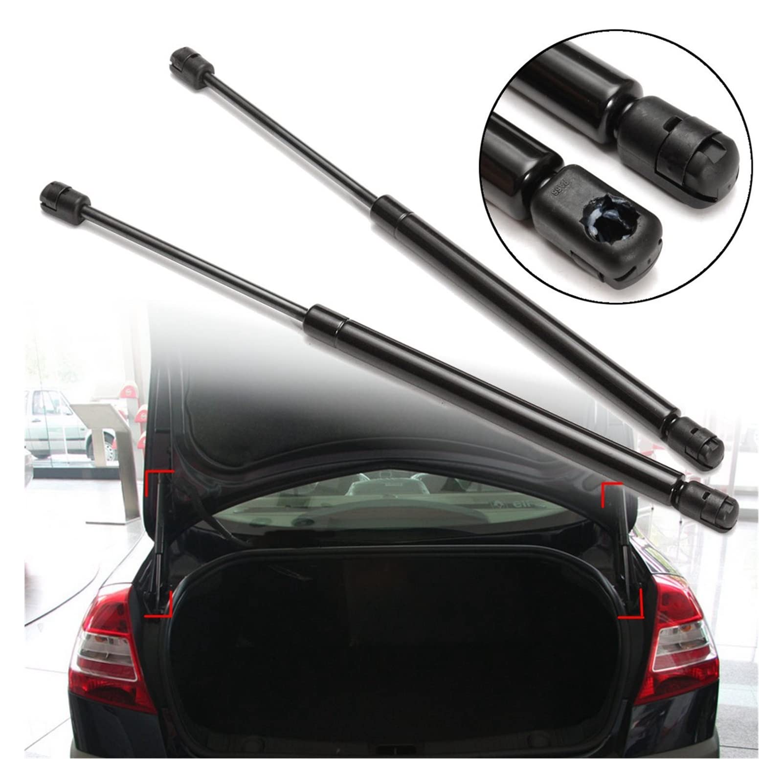 Puntales Gas Par 8200051750 para Renault para Megane II para Megane 2 Hatchback 2002-2007 2008 Par 43,5 Cm Soporte Trasero para Maletero De Coche Puntales De Gas