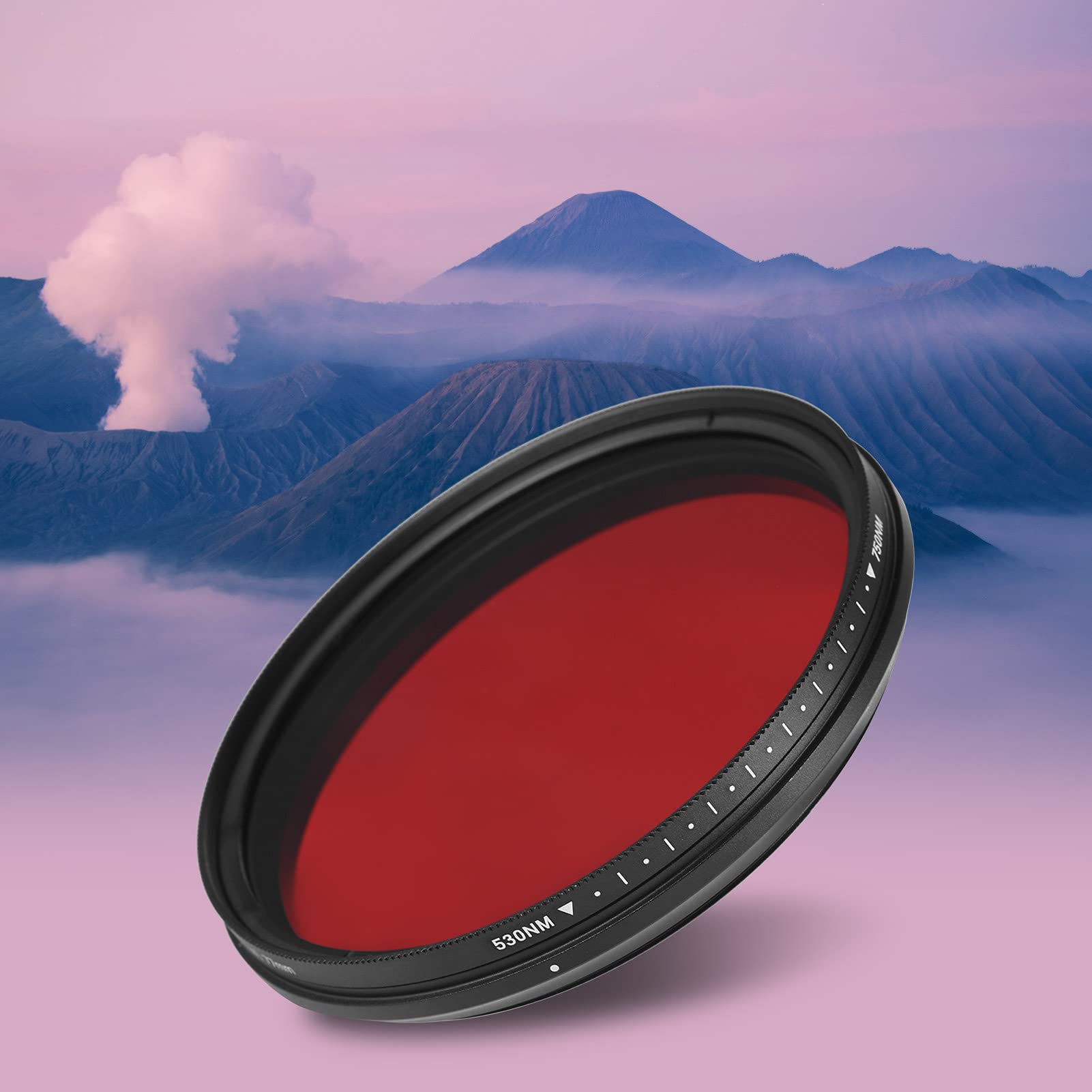 Filtre, Filtre Infrarouge réglable 77mm Filtre d'objectif à Rayons X Pass IR Variable de 530 nm à 750 nm Compatible avec l'appareil Photo Reflex numérique