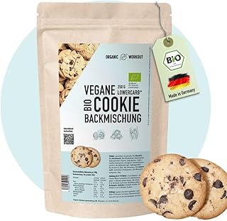 Lower-Carb Schokolade-Kekse Backmischung, bio, glutenfrei, ketogen, vegan, keto, Schokodrops zuckerfrei, gesüsst mit Erythrit, Mandelmehl, Haferkekse ohne Zucker, Eiweiß-Quelle … (Schokolade, 1er)