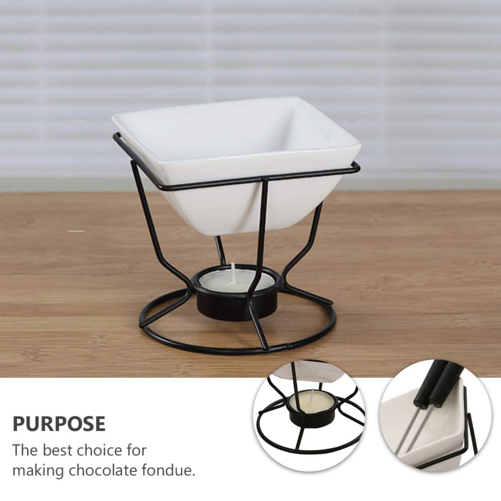 Keramik Fondue-Set A38 - Für Schokolade & Käse Mit Teelichtern