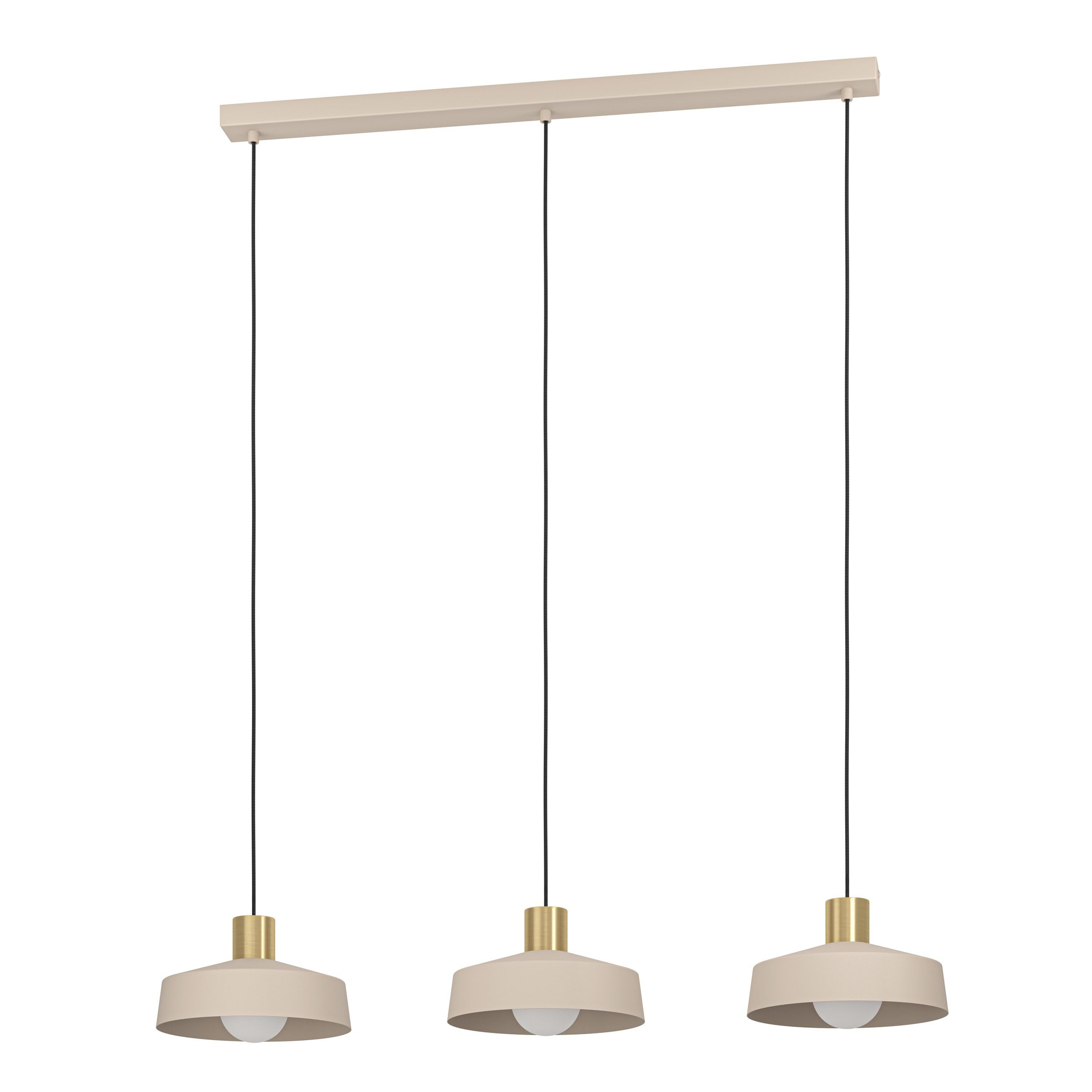Eglo Beige Valdiola Sandy Pink 3-Light Pendant In