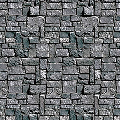 Beistle Brick Stone Wall Photography Backdrop Textured Look Photo Op Background For Weddings - Halloween Party Decorations, 4