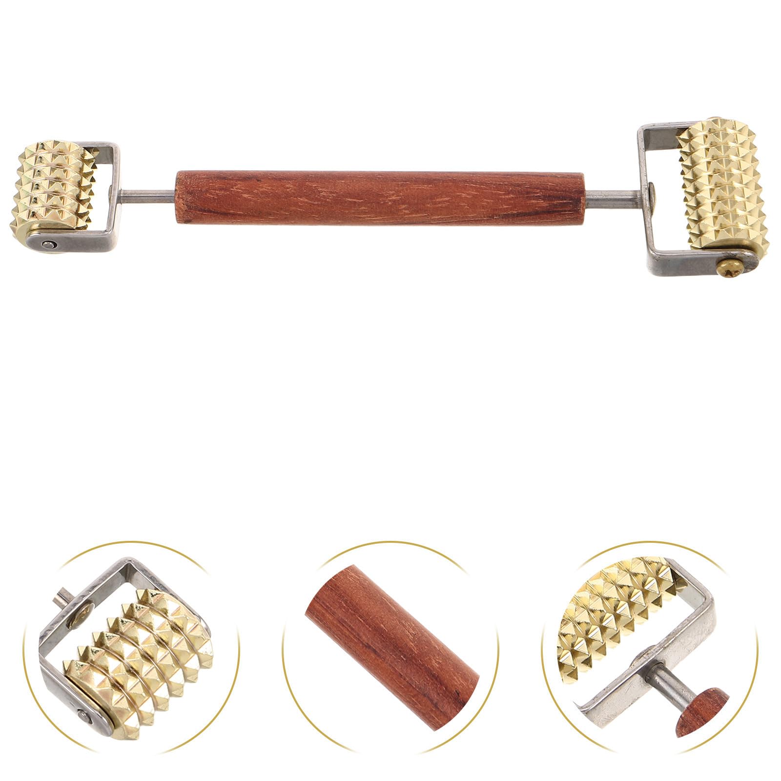 Rodillo Facial de Belleza en V 3d, Acero Inoxidable y Madera